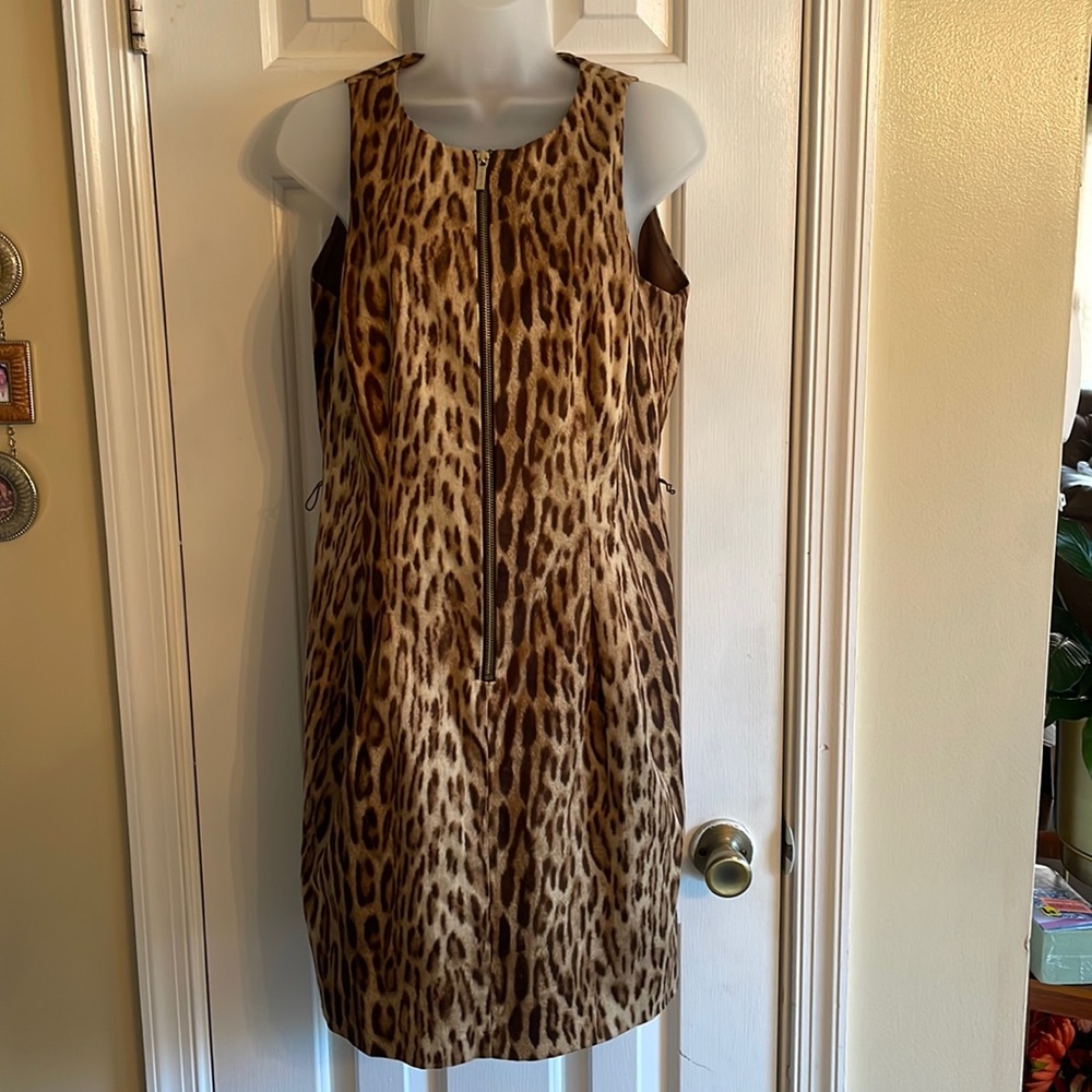 Used Michael by Michael Kors Size 8 sleeveless leopard print dress